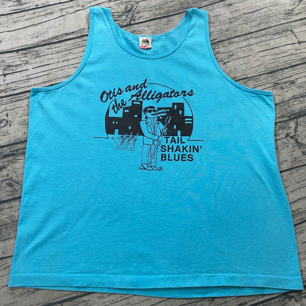 Otis and the Alligators Tank Top Vtg XL‎ 90s Blues Music Single Stitch Graphic